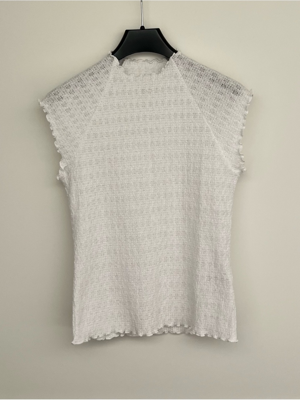 Madewell White Sleeveless Textured Knit Top